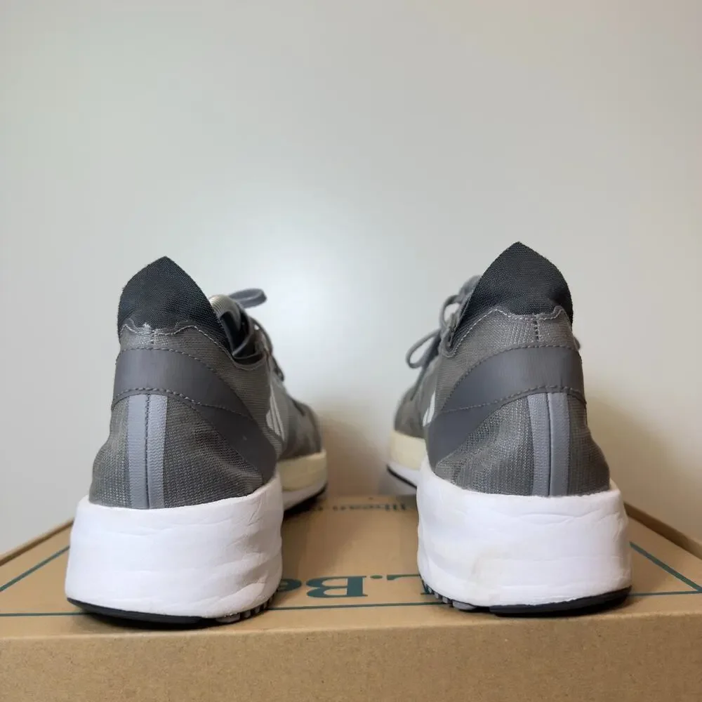 Adidas Adizero Adios 7 Mens 11.5 Gray White Running Training Sneakers Shoes